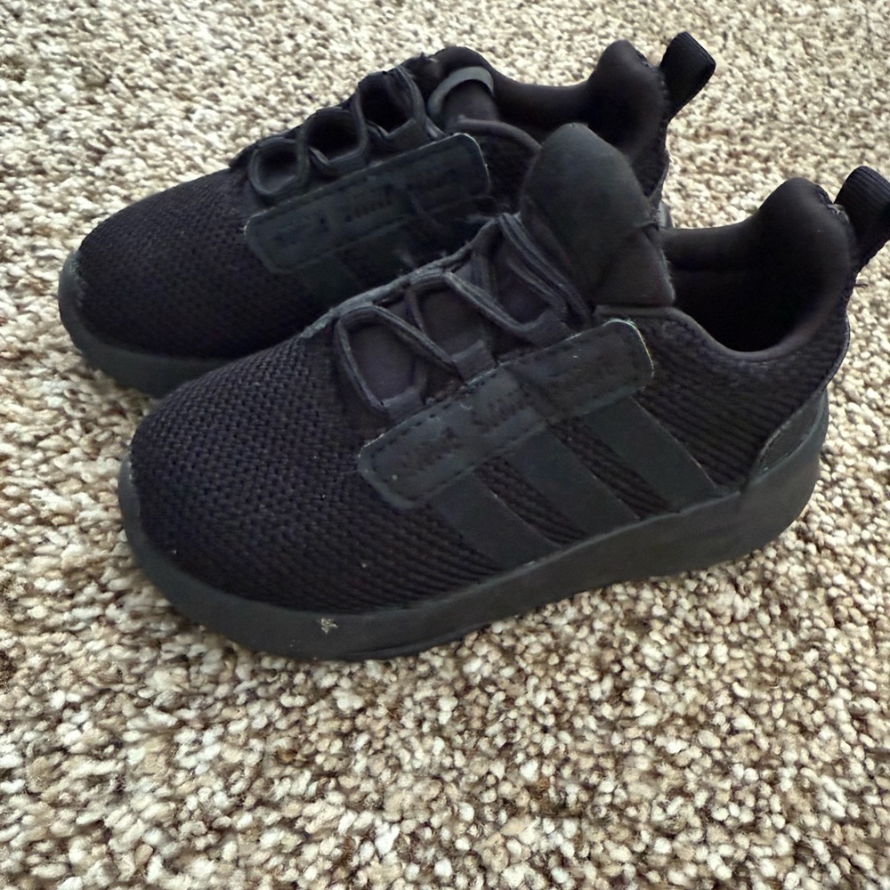 Adidas Black Sneakers with Knit Upper and Cushioned Midsole